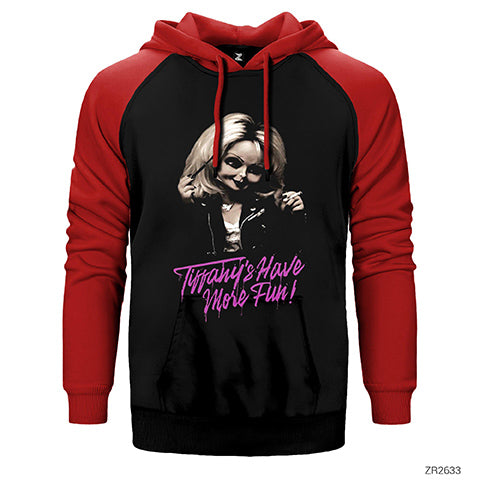 Chucky Tiffany Have More Fun Çift Renk Reglan Kol Sweatshirt / Hoodie