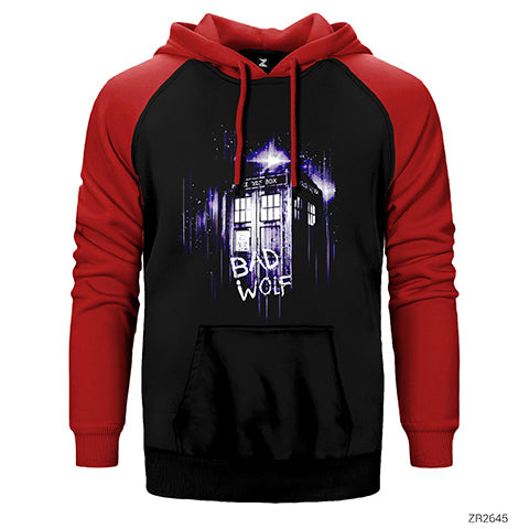 Doctor Who Police Box Çift Renk Reglan Kol Sweatshirt / Hoodie