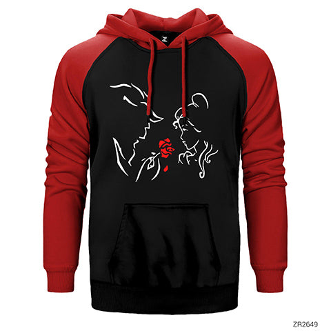Güzel ve Çirkin Çift Renk Reglan Kol Sweatshirt / Hoodie