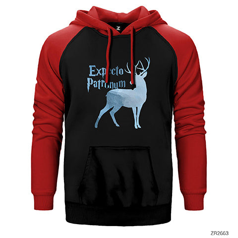 Harry Potter Expecto Patronum Çift Renk Reglan Kol Sweatshirt / Hoodie