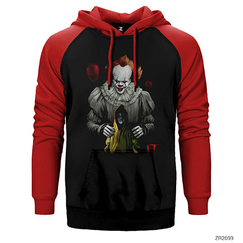 IT Child and Clown Çift Renk Reglan Kol Sweatshirt / Hoodie