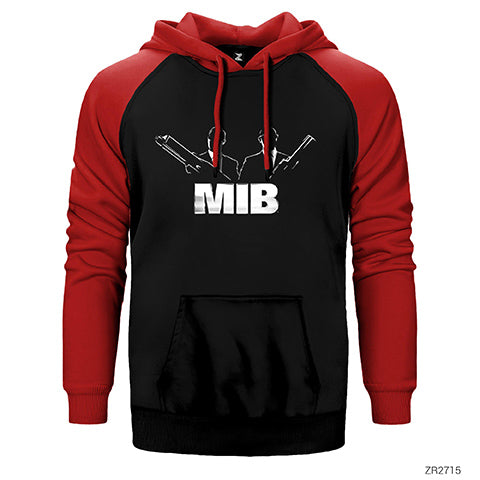 Men in Black Logo Çift Renk Reglan Kol Sweatshirt / Hoodie