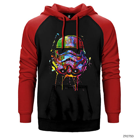 Star Wars Helmet Çift Renk Reglan Kol Sweatshirt / Hoodie