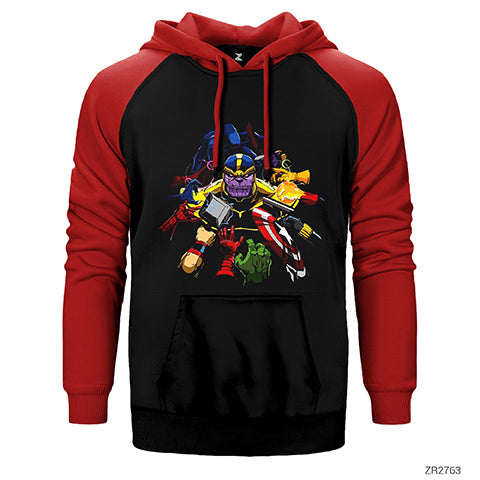 Thanos And Enemies Çift Renk Reglan Kol Sweatshirt / Hoodie