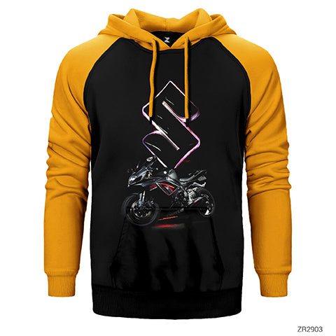 Suzuki R GSX Çift Renk Reglan Kol Sweatshirt / Hoodie