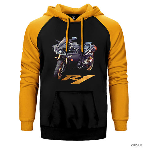 Yamaha R1 Çift Renk Reglan Kol Sweatshirt / Hoodie