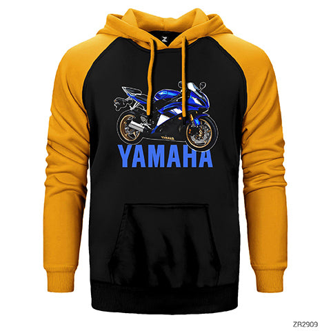 Yamaha R6 Çift Renk Reglan Kol Sweatshirt / Hoodie