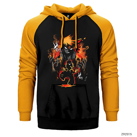 My Hero Academy Katsuki Çift Renk Reglan Kol Sweatshirt / Hoodie