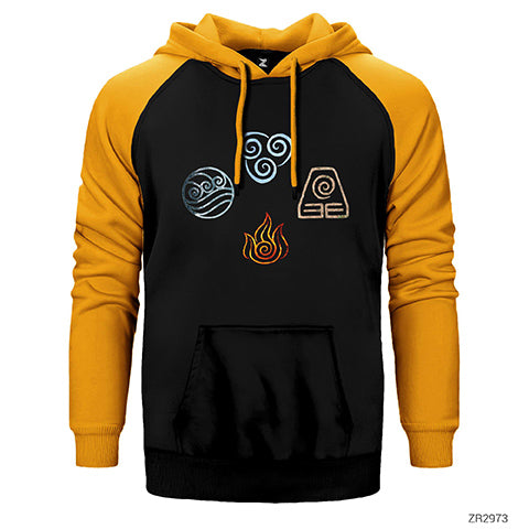 Avatar the Last Air Elements Çift Renk Reglan Kol Sweatshirt / Hoodie