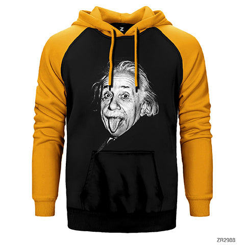 Einstein Çift Renk Reglan Kol Sweatshirt / Hoodie
