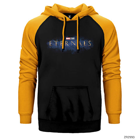 Eternals Logo Splash Çift Renk Reglan Kol Sweatshirt / Hoodie