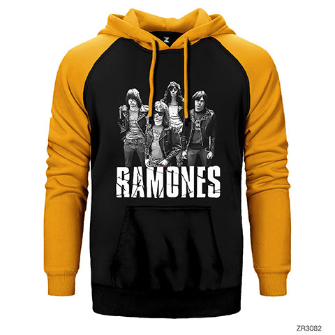 Ramones Band Çift Renk Reglan Kol Sweatshirt / Hoodie