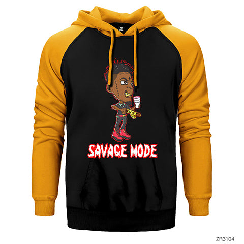 21 Savage Mode Çift Renk Reglan Kol Sweatshirt / Hoodie