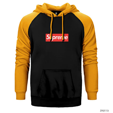 Supreme Çift Renk Reglan Kol Sweatshirt / Hoodie