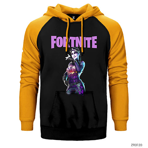 Fortnite Dark Bomber Çift Renk Reglan Kol Sweatshirt / Hoodie