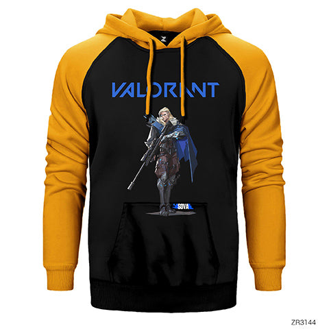 Valorant Sova Çift Renk Reglan Kol Sweatshirt / Hoodie