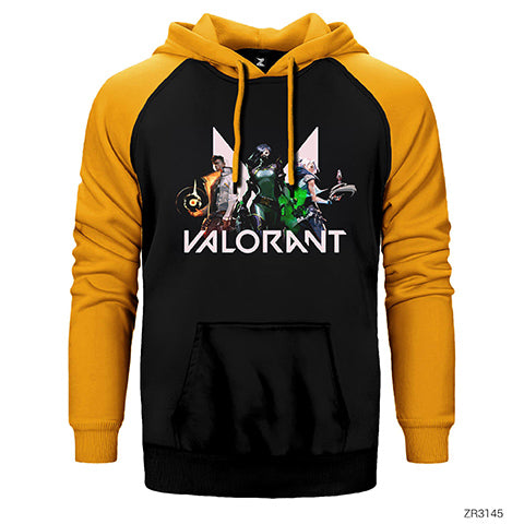 Valorant Team 1 Çift Renk Reglan Kol Sweatshirt / Hoodie