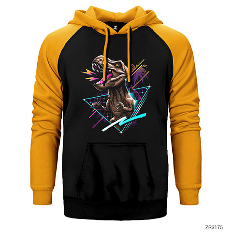 Angry Trex Çift Renk Reglan Kol Sweatshirt / Hoodie