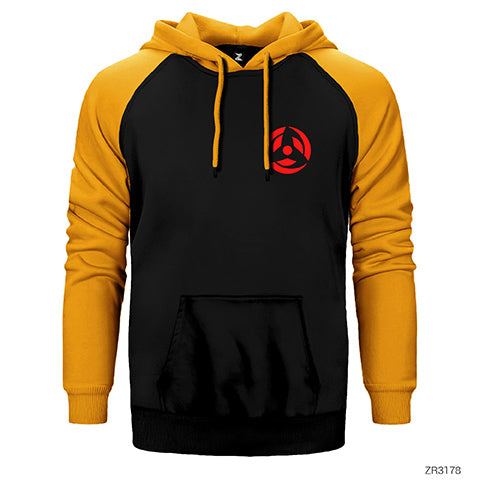 Naruto Cep Logo Çift Renk Reglan Kol Sweatshirt / Hoodie