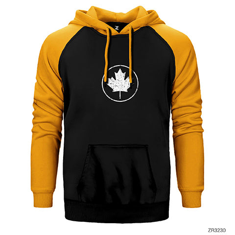 Leaf Plane Çift Renk Reglan Kol Sweatshirt / Hoodie