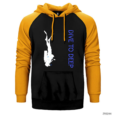 Dalgıç Dive to Deep Çift Renk Reglan Kol Sweatshirt / Hoodie
