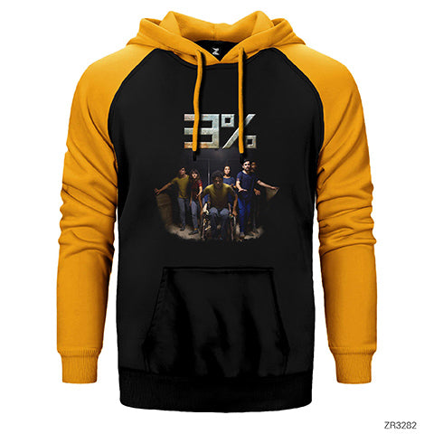 3% Percent Members Çift Renk Reglan Kol Sweatshirt / Hoodie