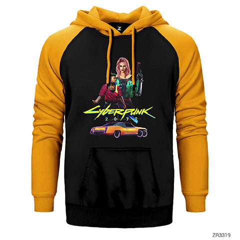 Cyberpunk Get Rich or Die Çift Renk Reglan Kol Sweatshirt / Hoodie