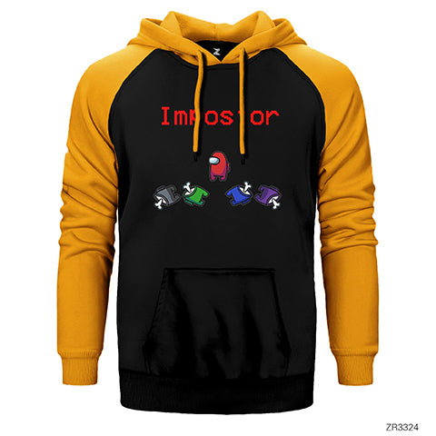 Among Us Impostor Çift Renk Reglan Kol Sweatshirt / Hoodie