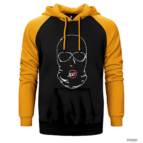 100 Thieves Mask Çift Renk Reglan Kol Sweatshirt / Hoodie