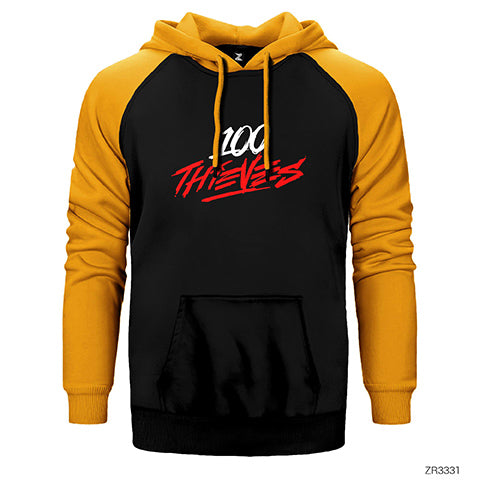 100 Thieves Splash Çift Renk Reglan Kol Sweatshirt / Hoodie