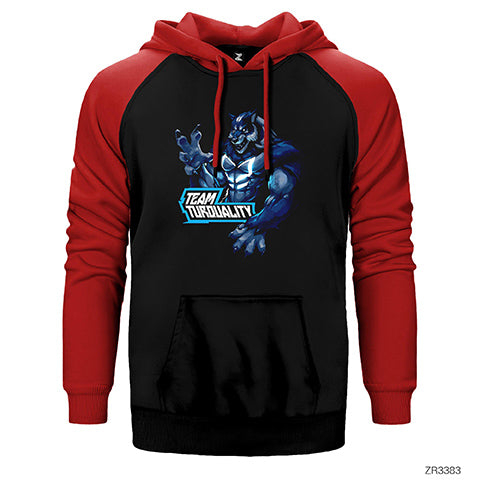 Turquality Wolf Çift Renk Reglan Kol Sweatshirt / Hoodie