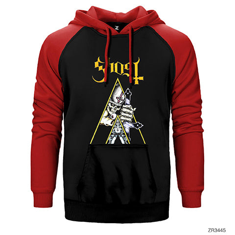 Ghost Cross Çift Renk Reglan Kol Sweatshirt / Hoodie