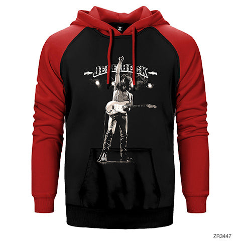 Jeff Back Gitar Çift Renk Reglan Kol Sweatshirt / Hoodie
