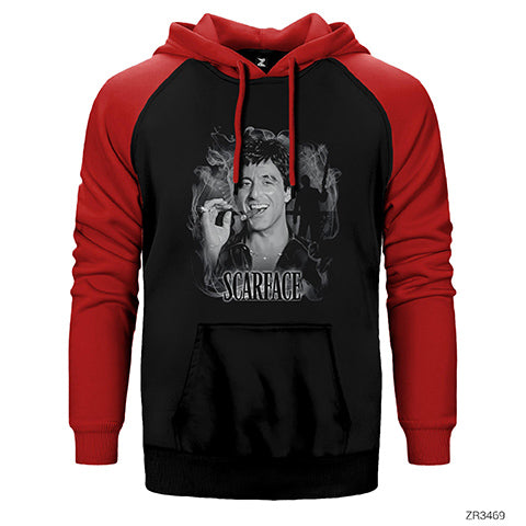 Scarface Smokey Çift Renk Reglan Kol Sweatshirt / Hoodie