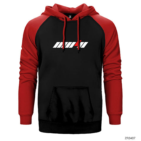 Farklı Ol Çift Renk Reglan Kol Sweatshirt / Hoodie