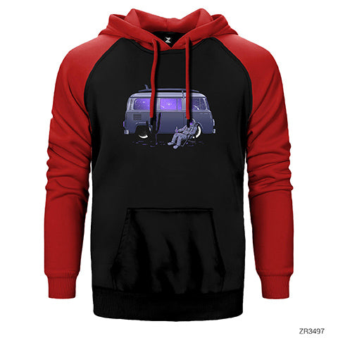 Karavanlı Uzaylı Çift Renk Reglan Kol Sweatshirt / Hoodie