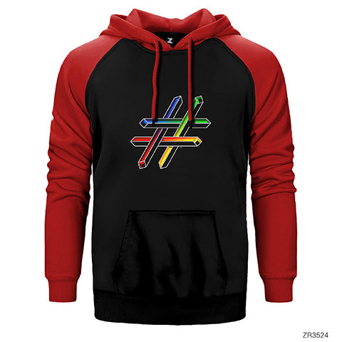 Hashtag Çift Renk Reglan Kol Sweatshirt / Hoodie