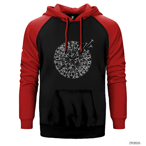 Karahindiba Çiçeği Çift Renk Reglan Kol Sweatshirt / Hoodie