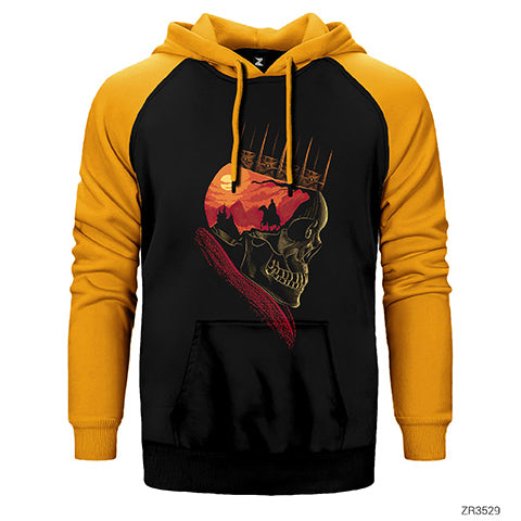 Kurukafa Kral Çift Renk Reglan Kol Sweatshirt / Hoodie