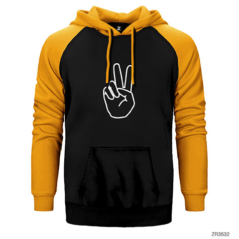 Peace Barış Çift Renk Reglan Kol Sweatshirt / Hoodie