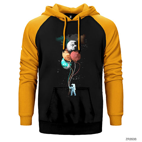 The Spaceman Trip Çift Renk Reglan Kol Sweatshirt / Hoodie