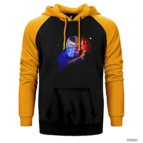 Geometric Thanos Çift Renk Reglan Kol Sweatshirt / Hoodie
