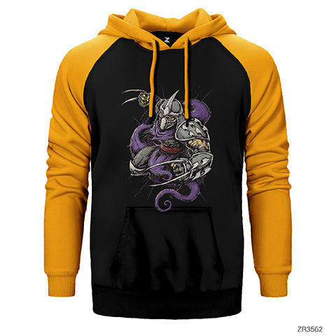 Ninja Turtles Shredder Çift Renk Reglan Kol Sweatshirt / Hoodie