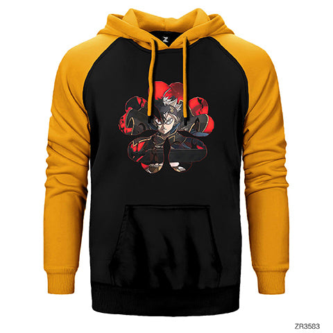 Black Clover Five Clover Çift Renk Reglan Kol Sweatshirt / Hoodie