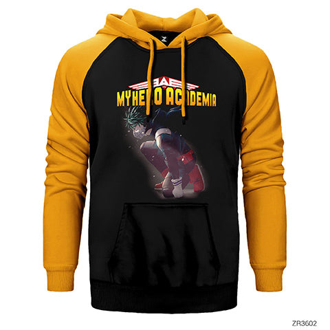 My Hero Academia Deku Çift Renk Reglan Kol Sweatshirt / Hoodie