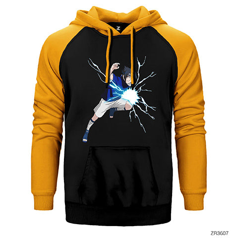 Naruto Uchia Sasuke Çift Renk Reglan Kol Sweatshirt / Hoodie
