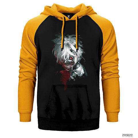 Tokyo Ghoul Çift Renk Reglan Kol Sweatshirt / Hoodie