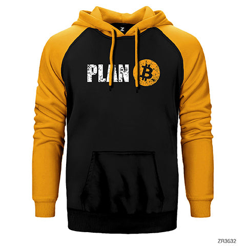 Kripto Para Plan B Çift Renk Reglan Kol Sweatshirt / Hoodie