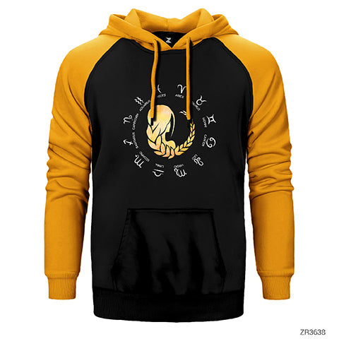 Başak Burcu Modern Çift Renk Reglan Kol Sweatshirt / Hoodie