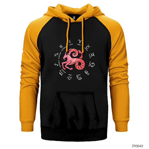 Koç Burcu Modern Çift Renk Reglan Kol Sweatshirt / Hoodie